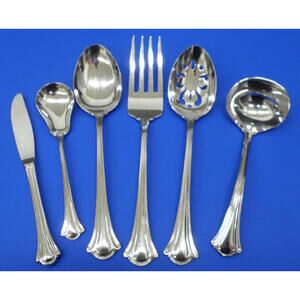 6 LYON International RESPLENDENCE Glossy Korea Stainless HOSTESS SERVING PIECES